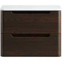 Tailored Monza 600mm Espresso Oak Wall Hung Vanity Drawer Unit with Countertop