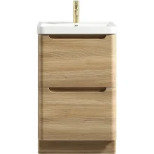 Tailored Monza 500mm Country Oak Vanity Unit with Ceramic Basin