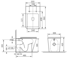 Synergy Torbole White Square Rimless Back To Wall Pan