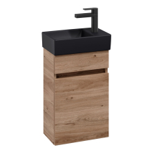 Villeroy & Boch Arto 360 Cloakroom Vanity Unit With Black RH Basin - Oak Kansas