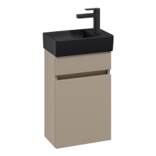 Villeroy & Boch Arto 360 Cloakroom Vanity Unit With Black RH Basin - Sand Grey Matt