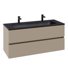 Villeroy & Boch Arto 1200 Bathroom Vanity Unit With Black Basin - Sand Grey Matt