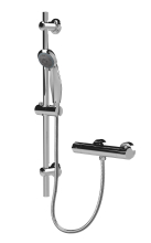 Nuie Choice Chrome Round Bar Shower Valve & Rail Kit