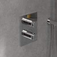 Pure Thermostatic Concealed Shower Valve with Fixed Rain Head - Kartell UK
