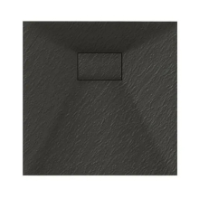 Veloce Uno 900 x 900mm Black Slate Effect Square Shower Tray