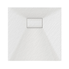 Veloce Uno 800 x 800mm White Slate Effect Square Shower Tray