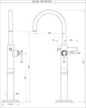 Artize VIC Chrome Floor Mounted Single Lever Bath Mixer 