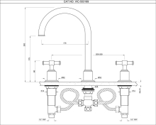 Artize VIC 3 Hole Basin Tap In Chrome