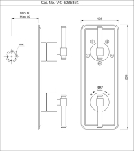 Artize VIC Thermostatic Shower Mixer With 4 way Diverter with Concealed Part In Chrome 