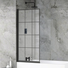 Synergy Ralus 6 Square Chrome Bath Shower Screen and Panel