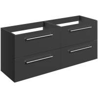 Vouille 1180mm Anthracite Gloss Wall Hung 4 Drawer Vanity Unit (No Top)