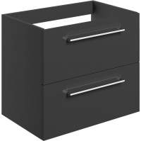 Vouille 590mm Anthracite Gloss Wall Hung 2 Drawer Vanity Unit (No Top)