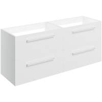 Vouille 1180mm White Gloss Wall Hung 2 Drawer Vanity Unit (No Top)