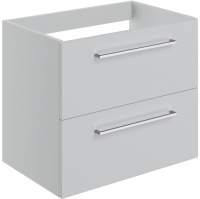 Vouille 590mm Grey Gloss Wall Hung 2 Drawer Vanity Unit (No Top)