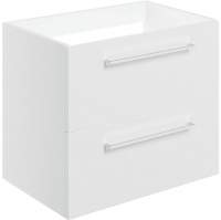 Vouille 590mm White Gloss Wall Hung 2 Drawer Vanity Unit (No Top)