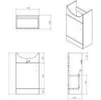 Vouille 510mm Grey Gloss Wall Hung 2 Drawer Basin Unit & Basin