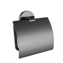 Jaquar Continental Black Chrome Toilet Roll Holder With Cover 