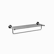 Jaquar Continental 600mm Long Black Chrome Towel Rack With Lower Hanger  