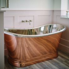 BC Designs Boat 1500 x 700 Copper Classic Roll Top Freestanding Bath