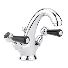 Bayswater Lever Dome Basin Mixer Taps - Black/Chrome