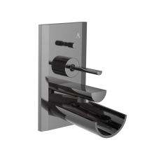 Artize Confluence Waterfall Bath Filler & Diverter In Black Chrome With Concealed Body