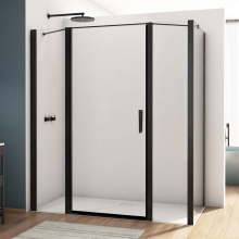 Kudos Divera 900mm Matt Black Pivot Shower Door