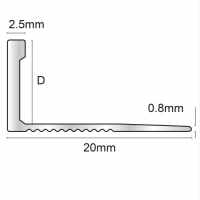 Genesis 8mm Bright Silver Aluminium Pro Quadrant Edge Tile Trim 2.5m