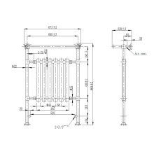 Academy Traditional Towel Radiator, 673 x 963,  Chrome & White, Holborn London 1855