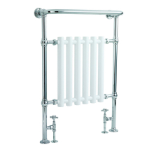 Empire Traditional Towel Radiator, 673 x 963, Chrome & White, Holborn London 1855