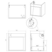 Vouille 590mm White Gloss Wall Hung 2 Drawer Basin Unit (No Top)