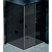 Jaquar Fusion Plus 1200 x 800mm Black Frame Black Glass Sliding Shower Door Corner Shower Enclosure - Right Hand