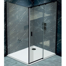 Jaquar Fusion Plus 1200 x 800mm Black Frame Sliding Shower Door Corner Shower Enclosure - Right Hand 