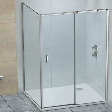 Jaquar Fusion Plus 1200 x 800mm Chrome Sliding Shower Door Corner Shower Enclosure - Right Hand