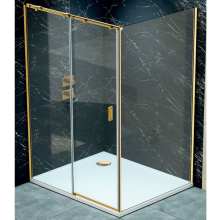 Jaquar Fusion Plus 1200 x 800mm Gold Sliding Shower Door Corner Shower Enclosure - Left Hand