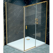 Jaquar Fusion Plus 1200 x 800mm Gold Sliding Shower Door Corner Shower Enclosure - Right Hand