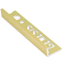 Genesis 12mm Bright Brass Aluminium Straight Edge Tile Trim 2.5m
