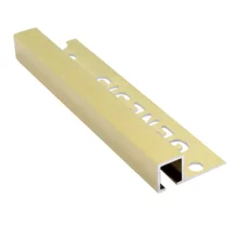 Genesis 12mm Brushed Brass Aluminium Square Tile Trim 2.5m