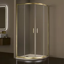 Giavani Brushed Brass Double Door 900mm Quadrant Shower Enclosure