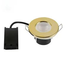 Gio Brass Recessed LED Downlight 6W IP65 Fire Rated Dimmable including LED Bulb