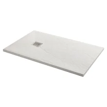 Gio Slate 1700 x 800mm Cuttable Shower Tray White Slate