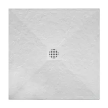 Gio Slate 800 x 800mm Cuttable Slate Shower Tray White Slate