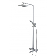 Galston Chrome Square Dual Head Bath Shower Mixer Kit - Highlife Bathrooms