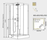 Kinedo Horizon 800mm Corner Pivot Door Self Contained Shower Pod