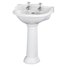 Hudson Reed Chancery 600mm 2 Tap Hole Traditional Basin & Pedestal