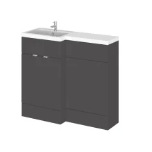 Hudson Reed Fusion Gloss Grey 1000 Combination Unit & Basin