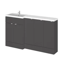 Hudson Reed Fusion Gloss Grey 1500 5 Door Combination Basin Vanity Unit