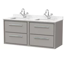 Hudson Reed Lille 1200 4 Drawer Pebble Grey Wall Hung Vanity Unit