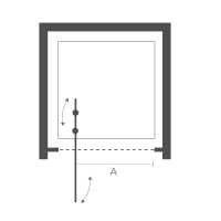 Jaquar Inswing Shower Door 800mm - Black Frame - Clear Glass