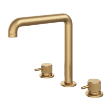 Abacus Iso Pro 3 Tap Hole Deck Mounted Basin Mixer - Brushed Brass