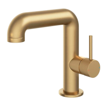Abacus Iso Pro Side Lever Mono Basin Mixer - Brushed Brass